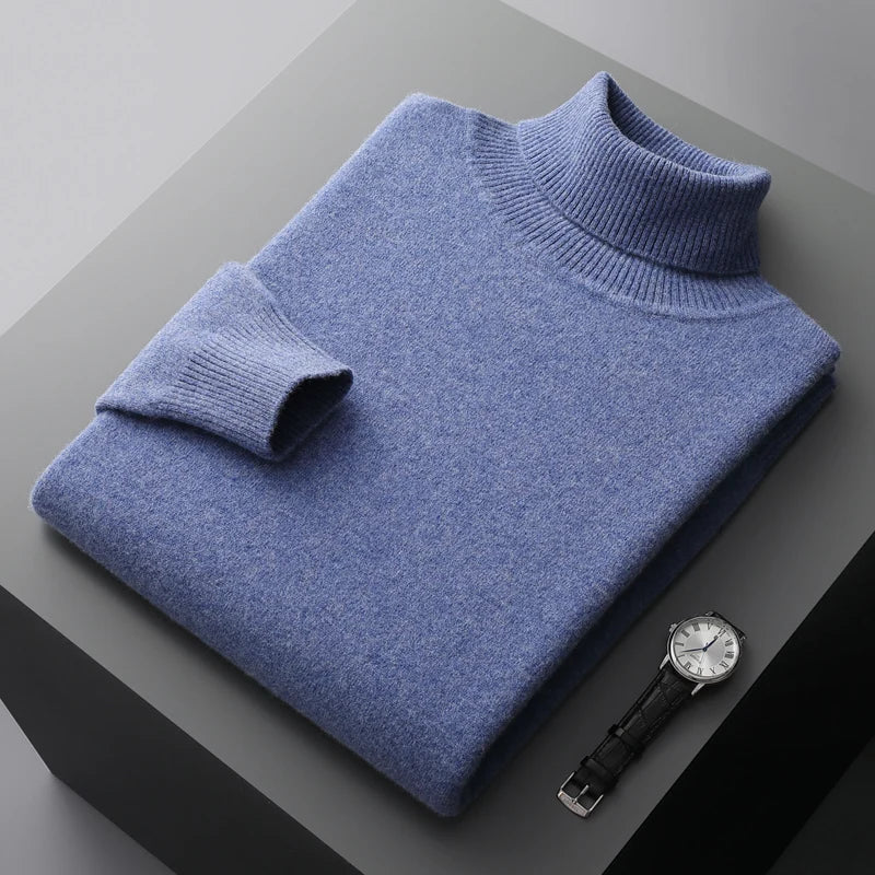 Adam - Clásico Jersey de Cuello Alto de Merino