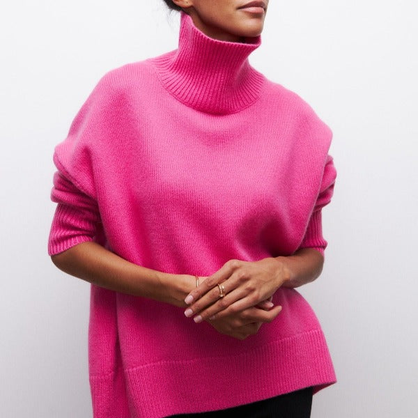 Aponi - Cómodo Jersey de Cuello Alto para Mujer
