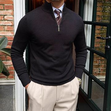 Orion - Suéter para Hombres con Media Cremallera Elegante
