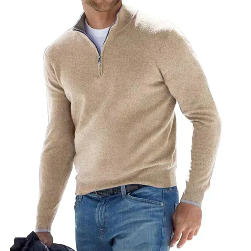 Agustín - Elegante Suéter con Cremallera para Hombres