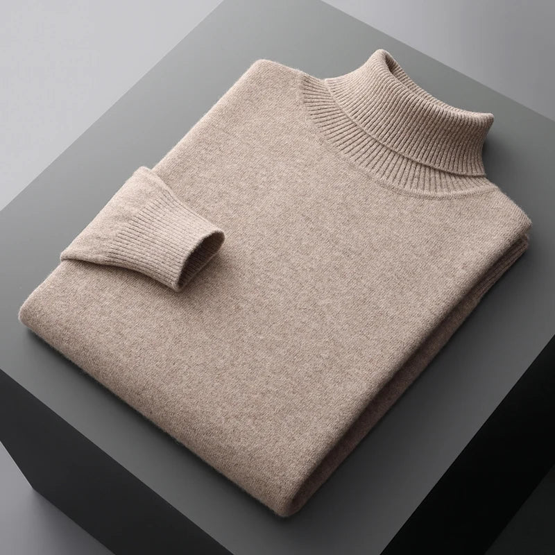 Adam - Clásico Jersey de Cuello Alto de Merino