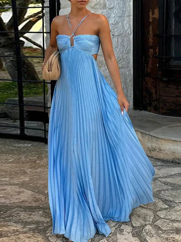 Ayelet - Vestido Maxi Plegado, Versátil y Elegante