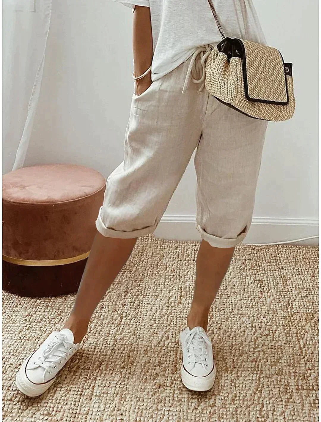 SOFIA - Un pantalón de lino chic para mujeres para el verano