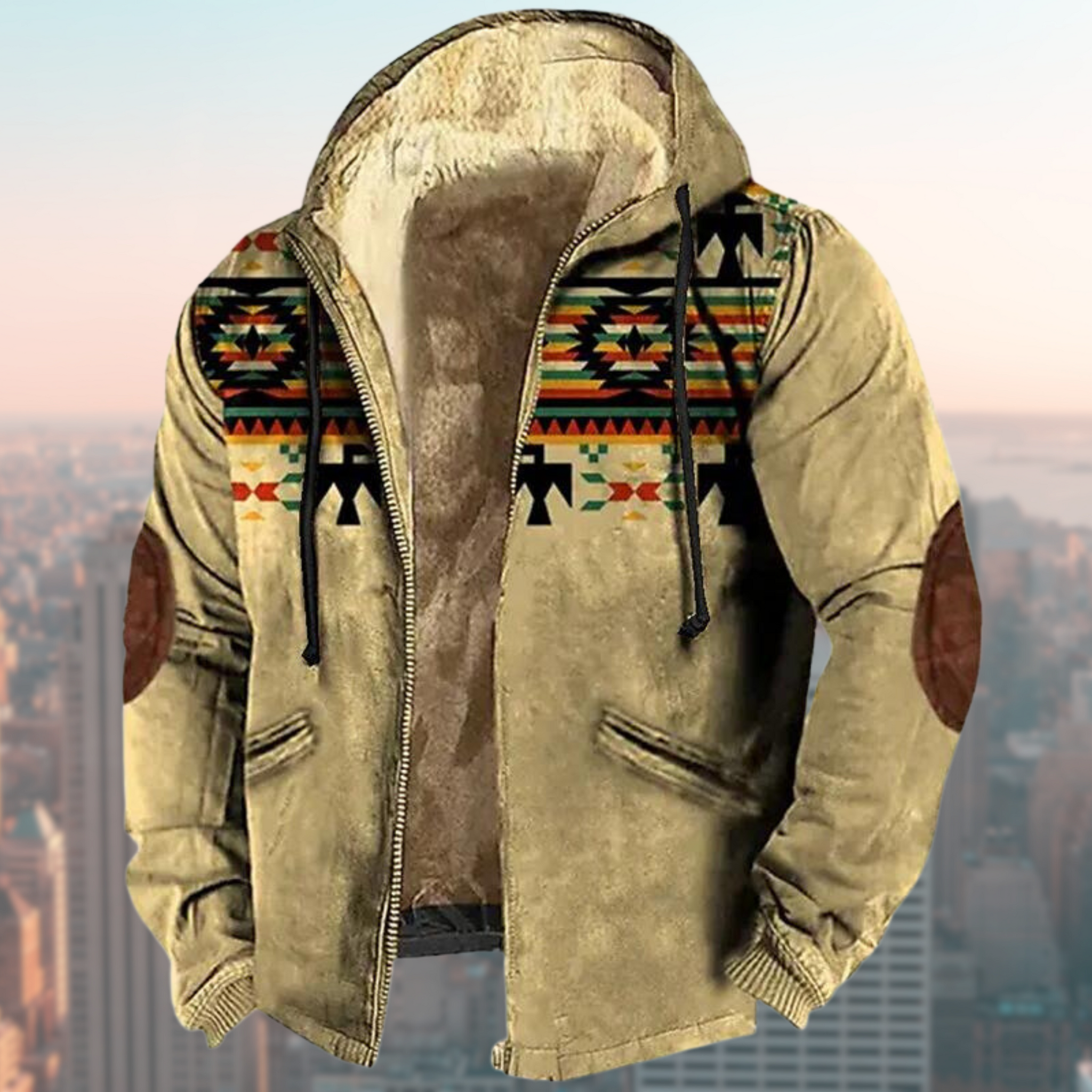 Laszlo - Chaqueta con capucha con estampado tribal