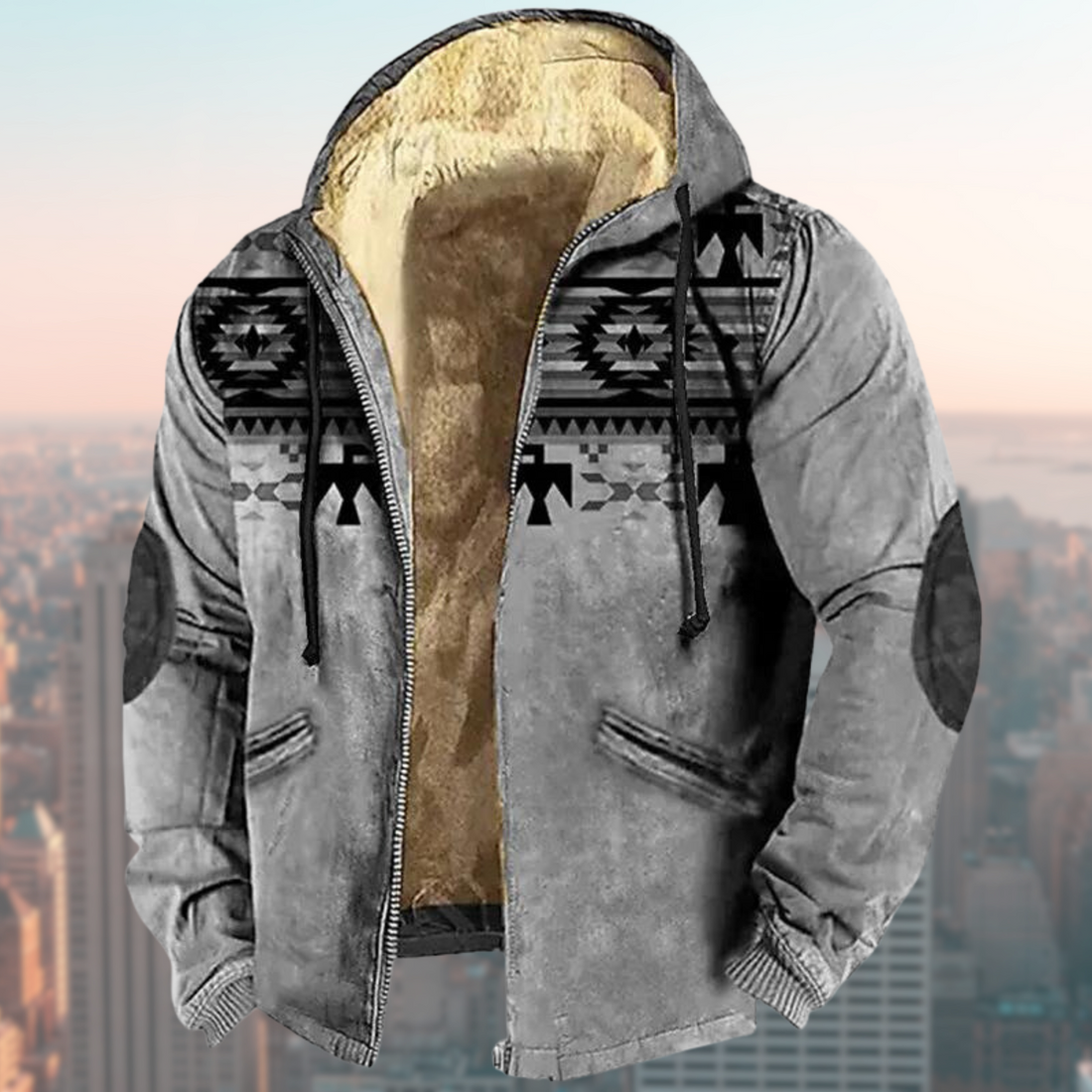 Laszlo - Chaqueta con capucha con estampado tribal