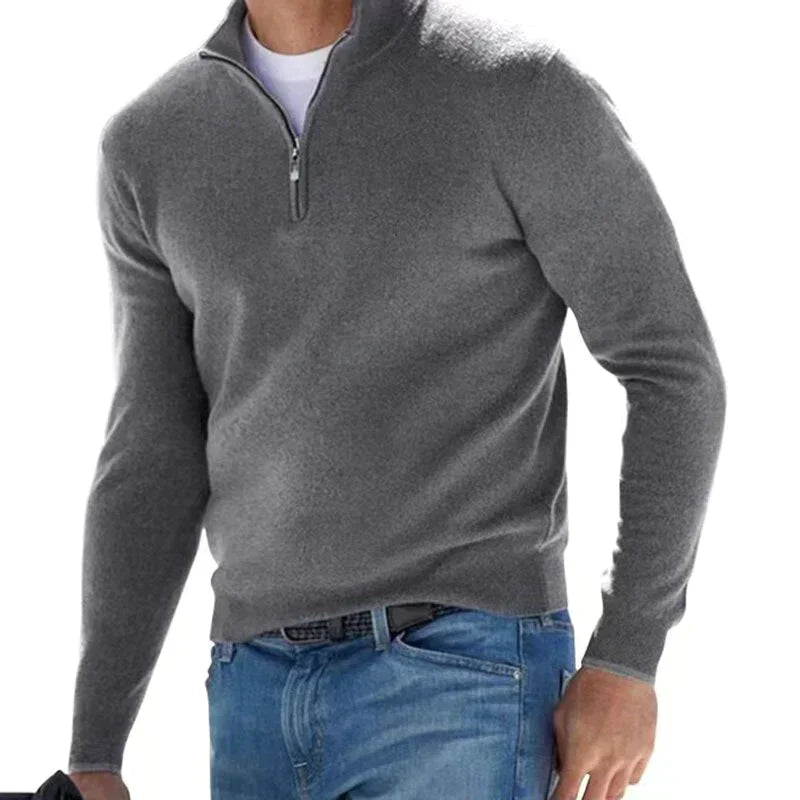 Agustín - Elegante Suéter con Cremallera para Hombres