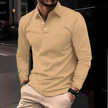 Deacon - Polo de Manga Larga Casual para Hombre