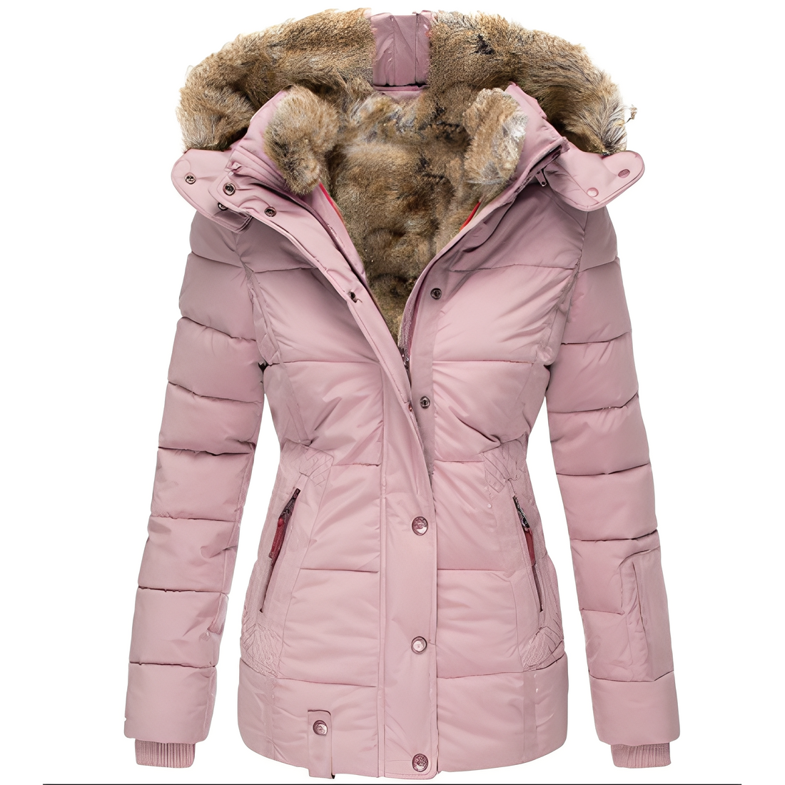 Odelia - Elegante chaqueta ligera con cuello de piel para mujeres