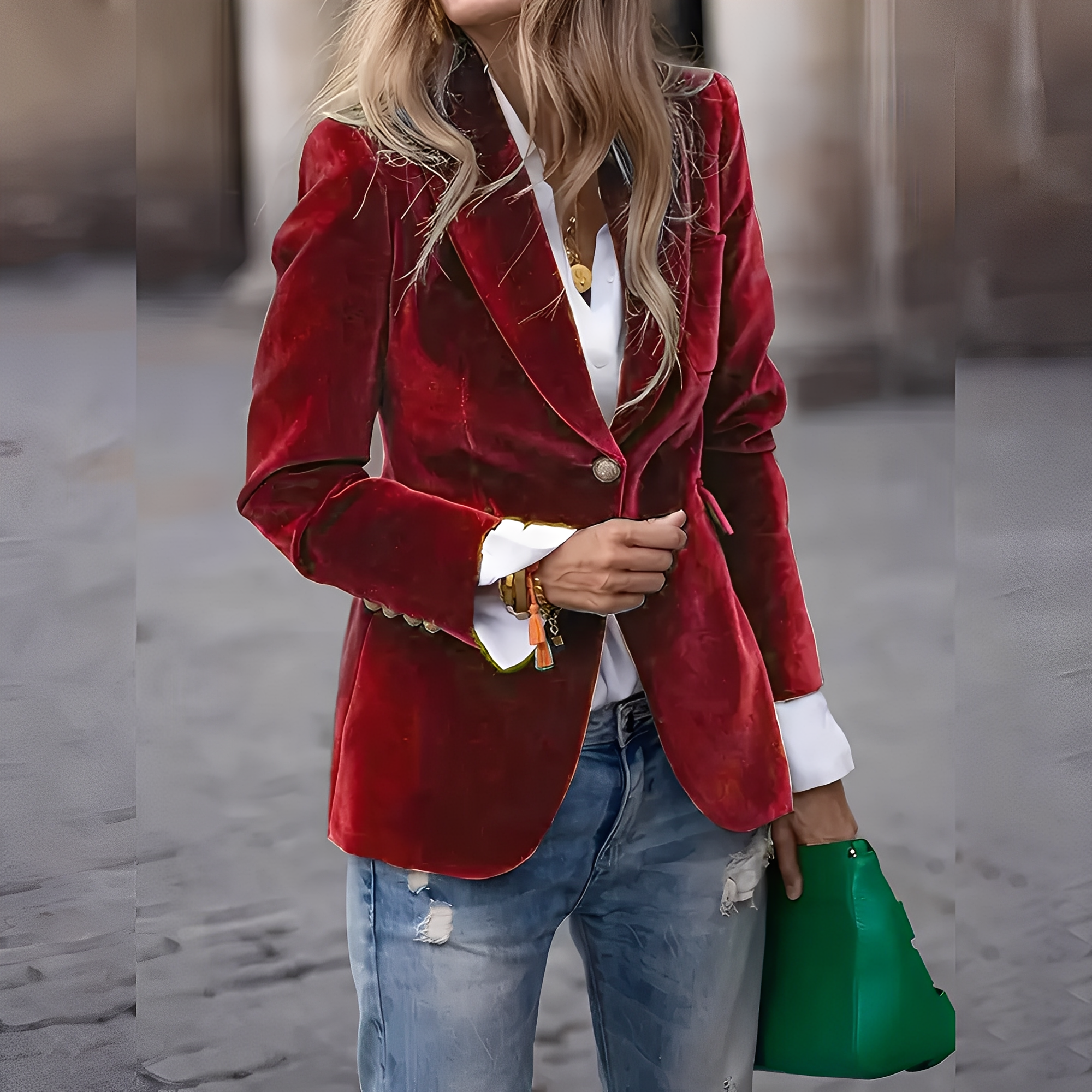 Alise - Elegante chaqueta ajustada de terciopelo para mujeres