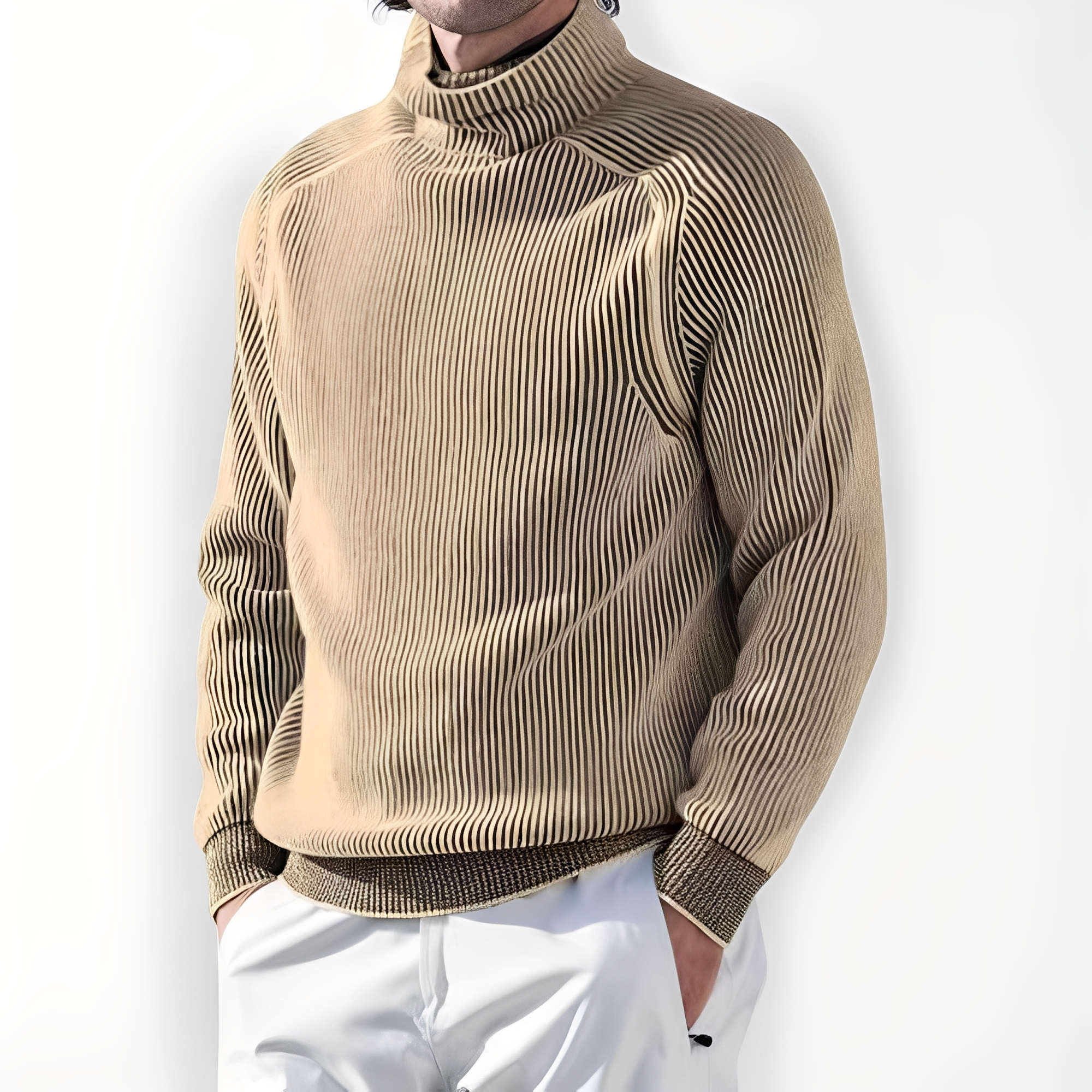 Jarrett - Suéter de casimir con cuello alto para hombres