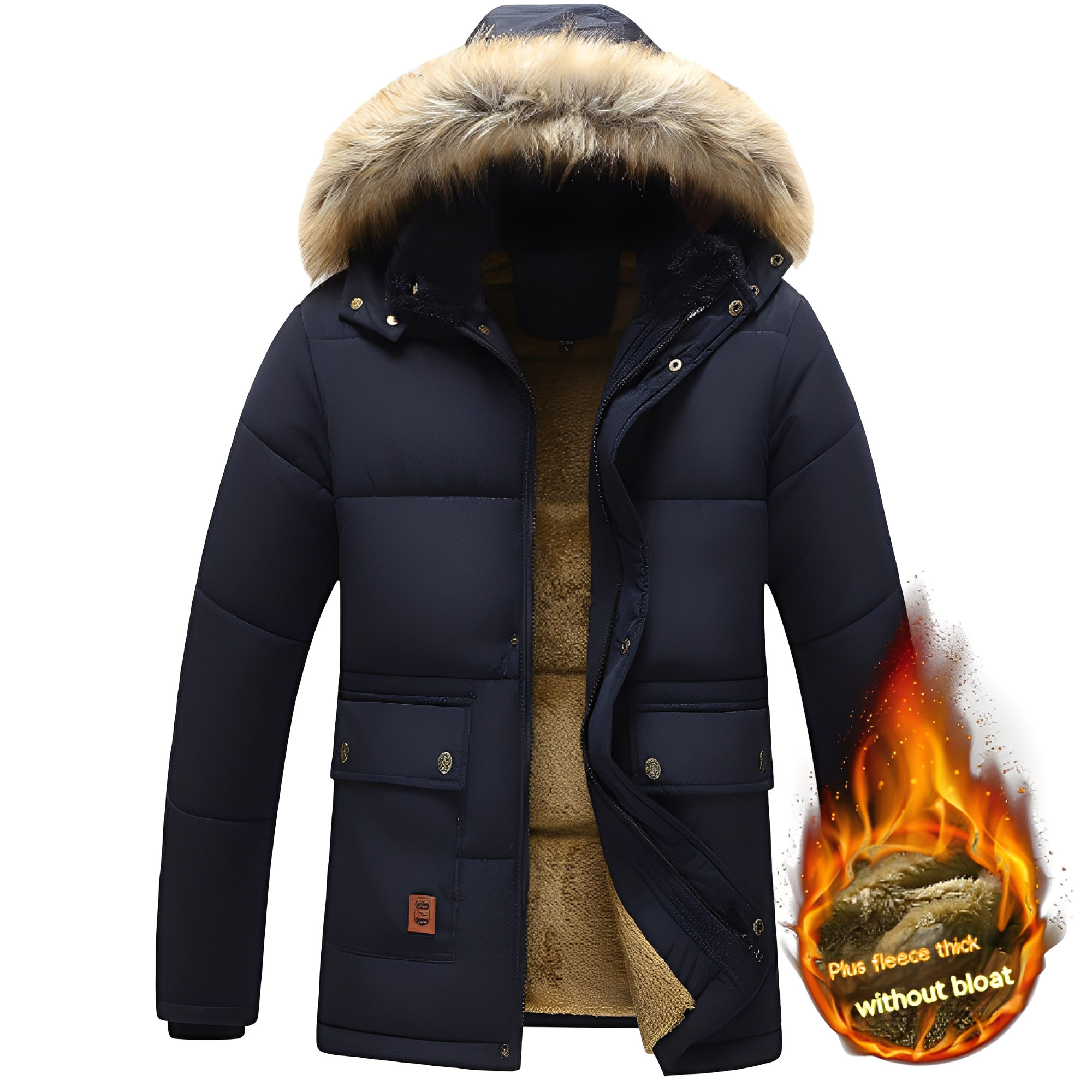 Crispian - Abrigo Parka Caliente con Capucha Removible para Hombres