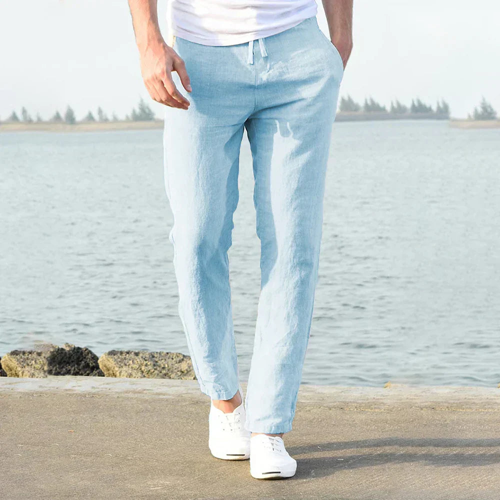 Domenic - Pantalón de lino cómodo para hombres