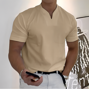 Davin - Camisa ceñida de cuello en V para hombres