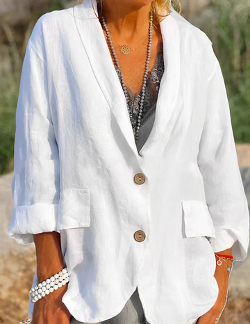 Louisa - Chaqueta suelta de lino casual para mujeres