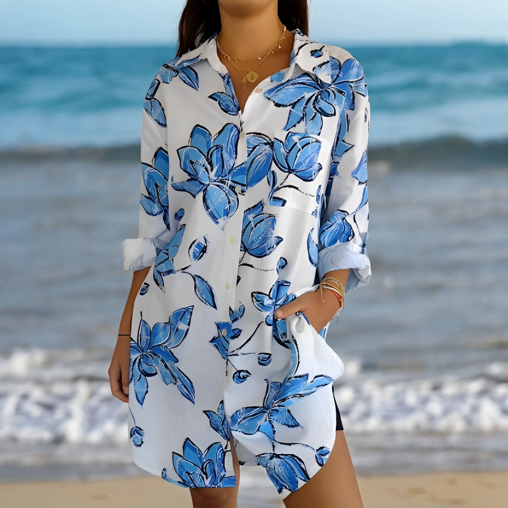 Ariel - Vestido Camisa de Playa Holgada para Mujeres