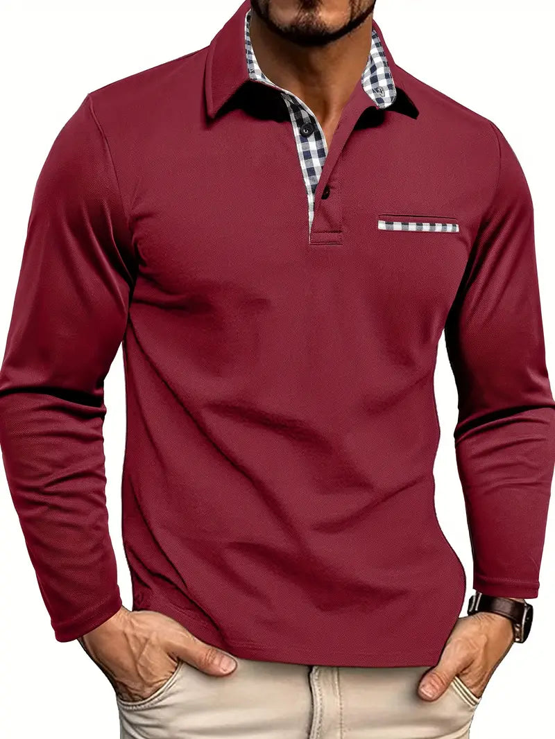 Wilfredo - Camisa Polo de Manga Larga para Hombres para el Verano