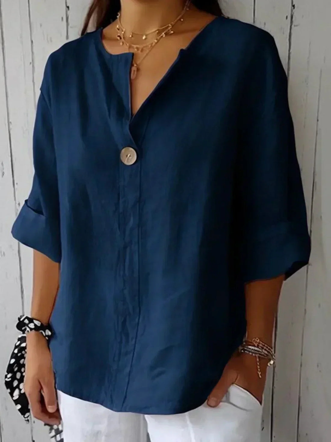 Siggy - Cómoda Blusa con Cuello en V