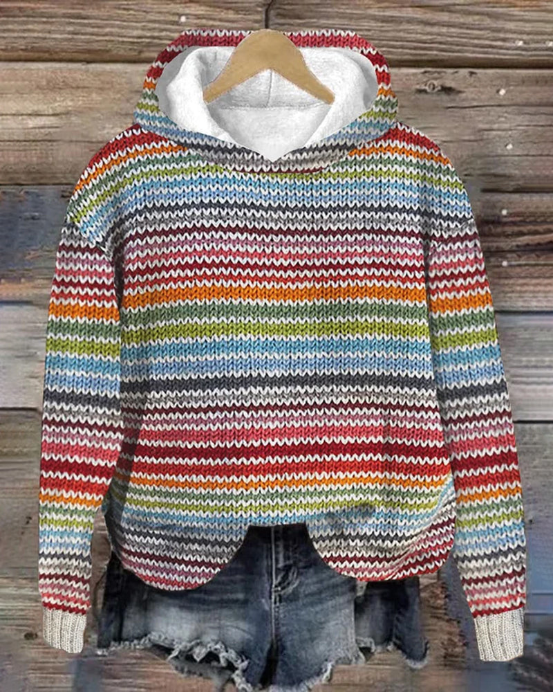 Maacah - Sudadera con capucha multicolor y mangas largas