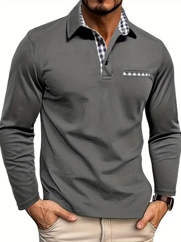 Wilfredo - Camisa Polo de Manga Larga para Hombres para el Verano