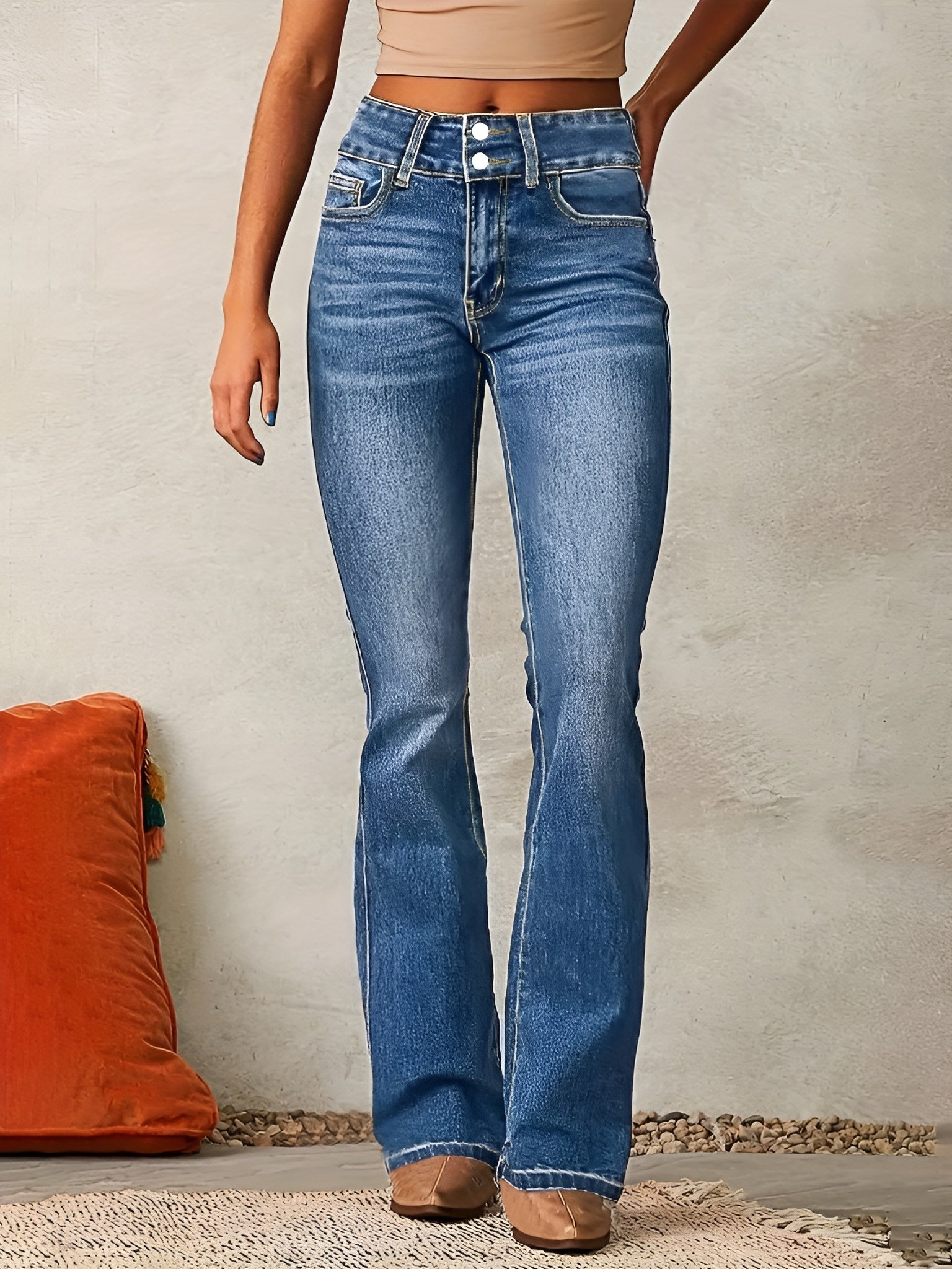 Neely - Jeans altos informales para mujeres