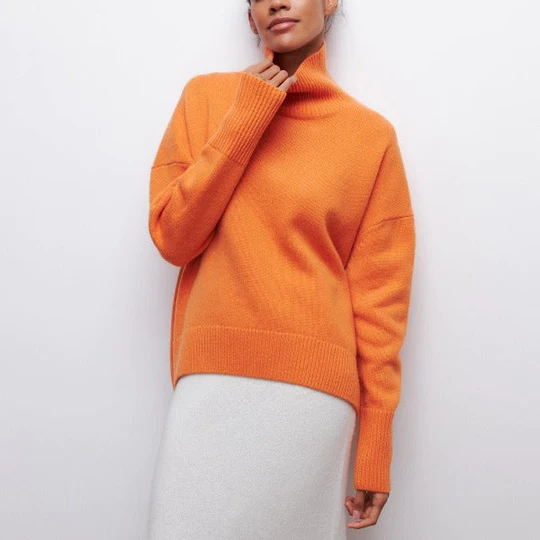 Hortencia - Jersey de cuello alto oversized de algodón