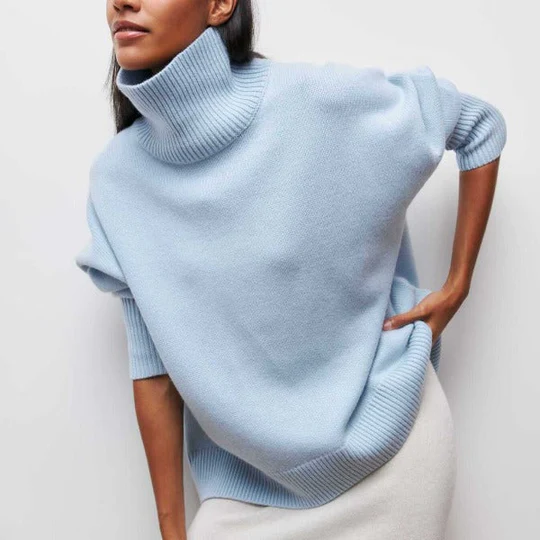 Hortencia - Jersey de cuello alto oversized de algodón