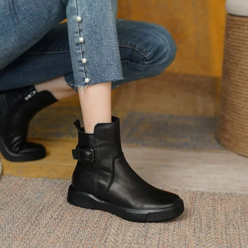 Belladonna - Botines de cuero vintage