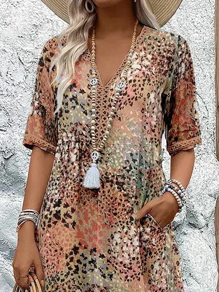 Macy - Vestido midi con estampado floral, conjunto chic