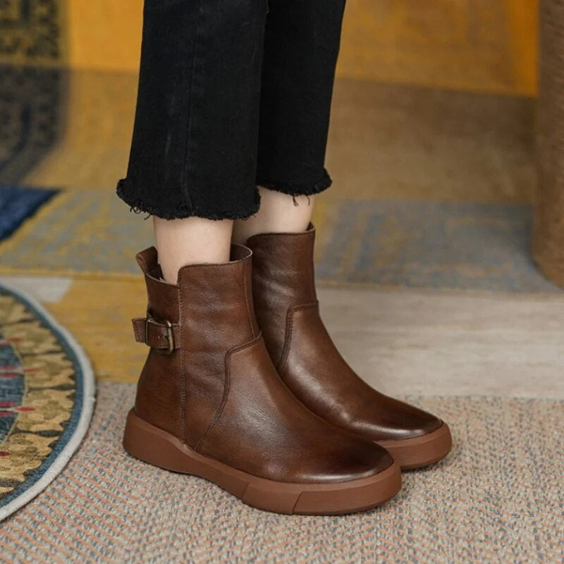 Belladonna - Botines de cuero vintage