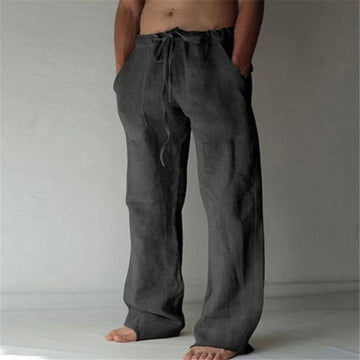 Benjamin - pantalones casuales de lino lisos para hombres
