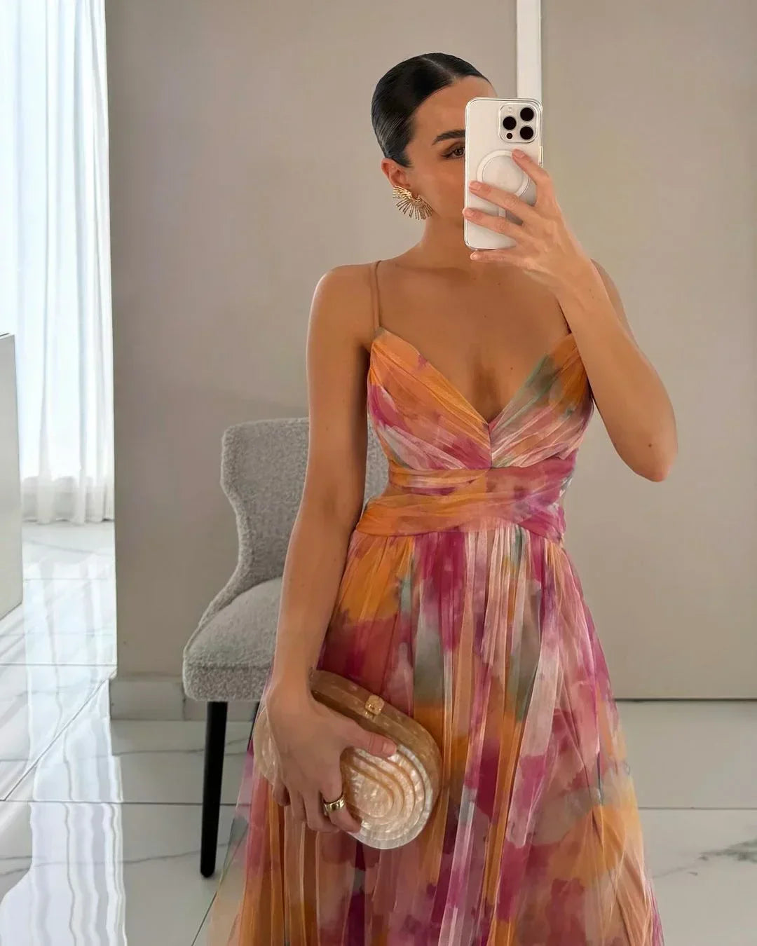 Brienne - Maxivestido Mujer, Elegante & Capas