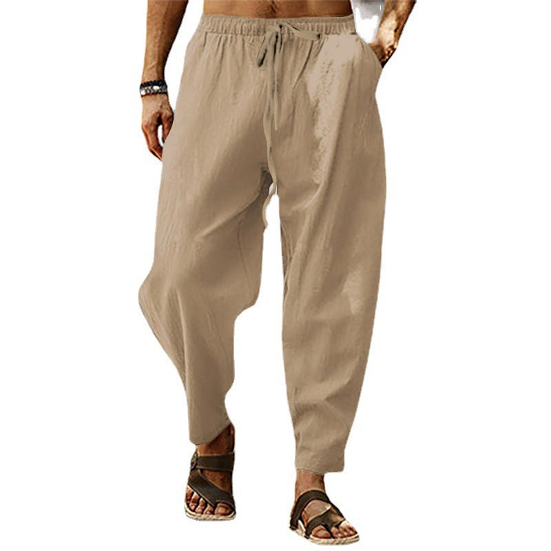 Titus - pantalones de playa para hombre hechos de algodón y lino