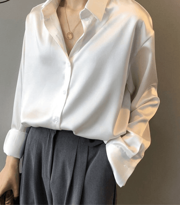 Jael - Blusa de satén de seda con botones