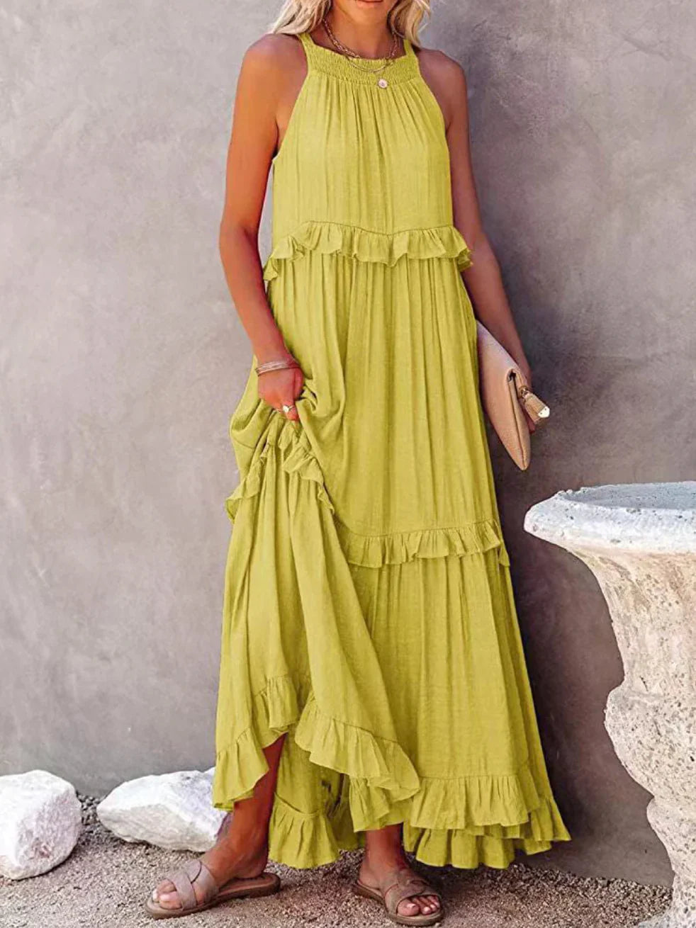 Caitlyn - Maxi vestido elegante para mujer, primavera verano