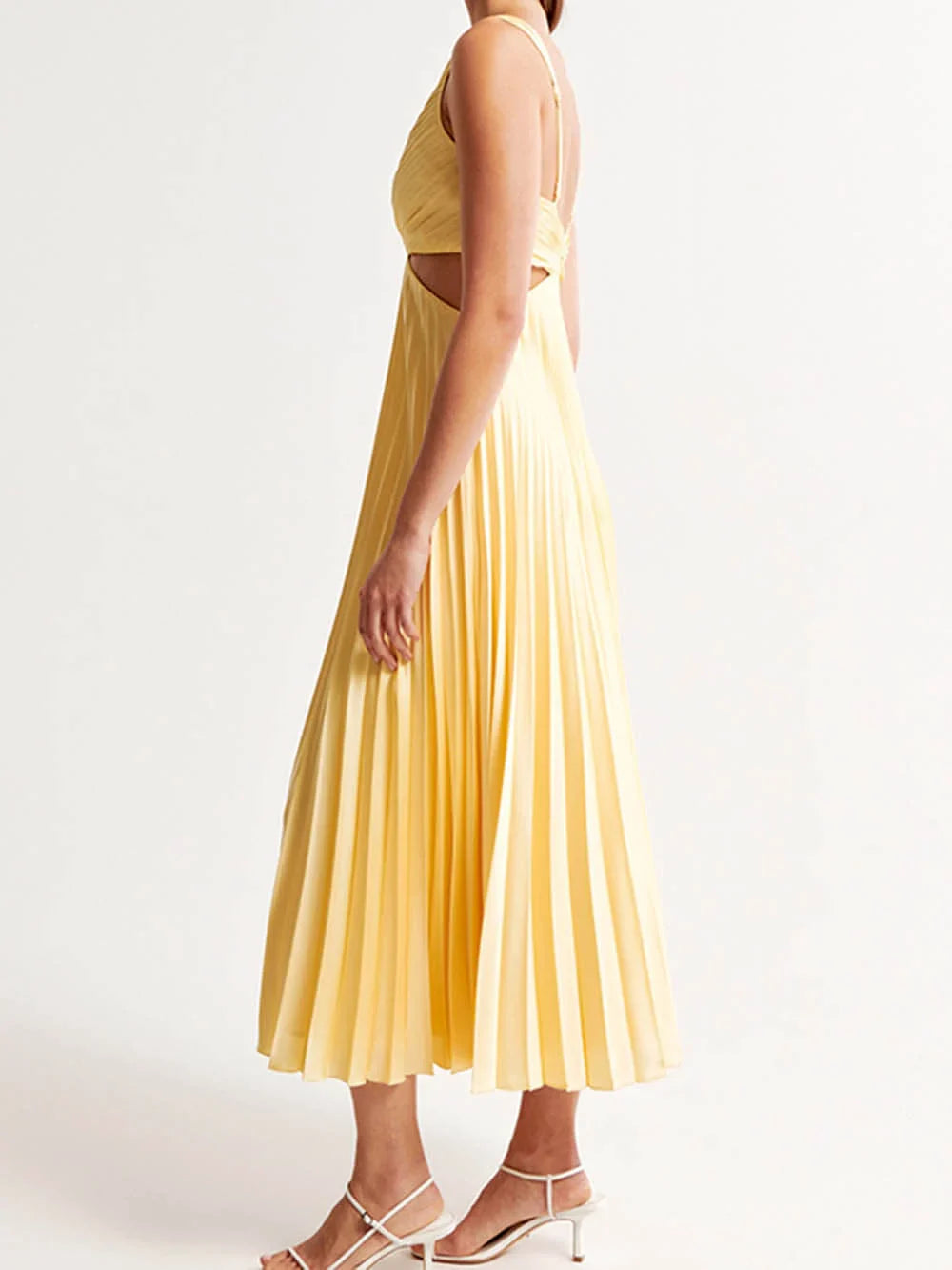 Arya - Elegante Vestido Plisado Midi para Mujeres