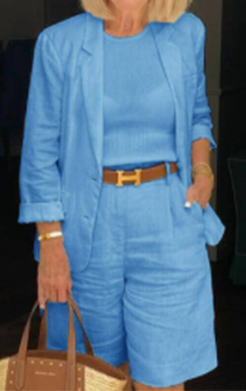 Caroline - Conjunto de lino en estilo casual-chic