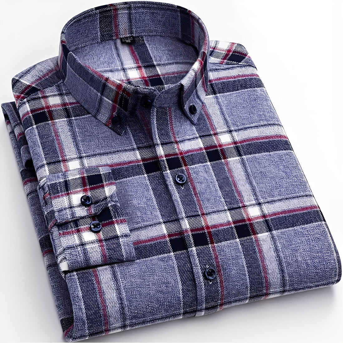 Nikolas - Camisa casual de cuadros de algodón para caballeros