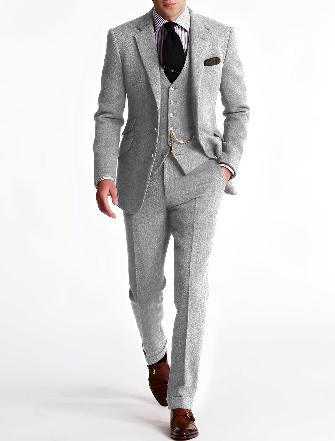 Desmond - Traje formal de tres piezas de tweed para caballeros