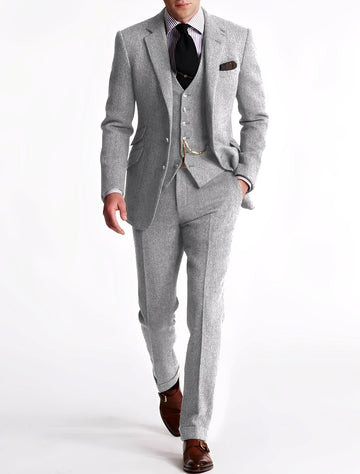 Desmond - Traje formal de tres piezas de tweed para caballeros