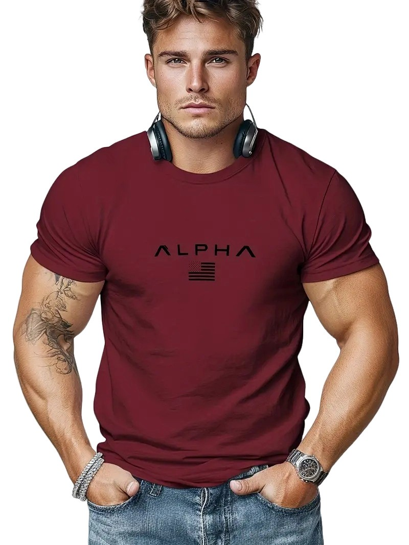 Neal - Camiseta básica para hombres con cuello redondo