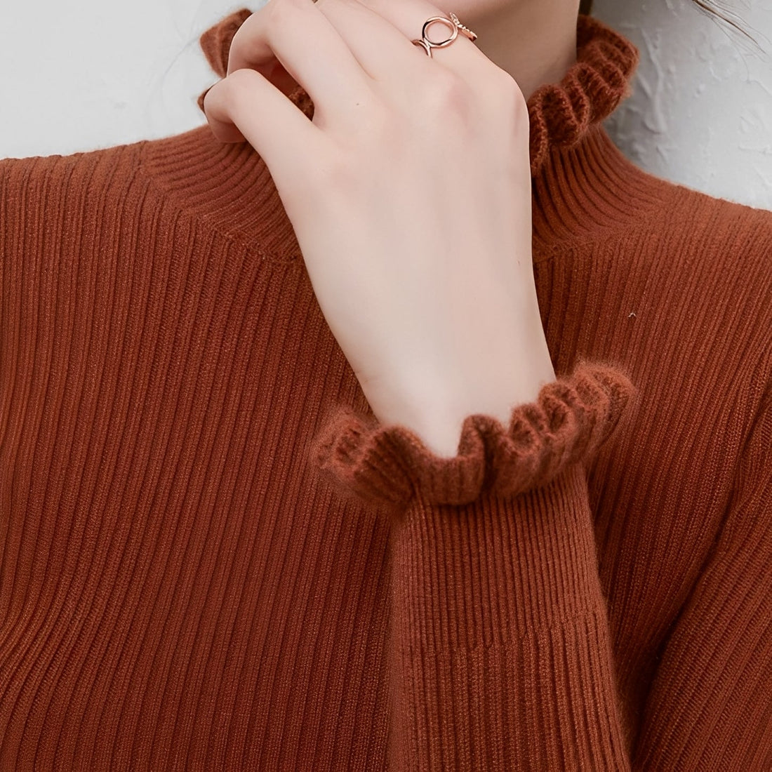 Elaine - Suéter informal de cuello alto para mujeres