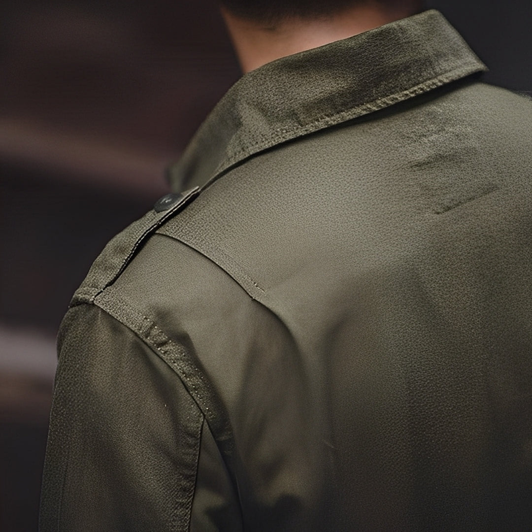 Arnold - Chaqueta clásica lavada con bolsillos para hombres
