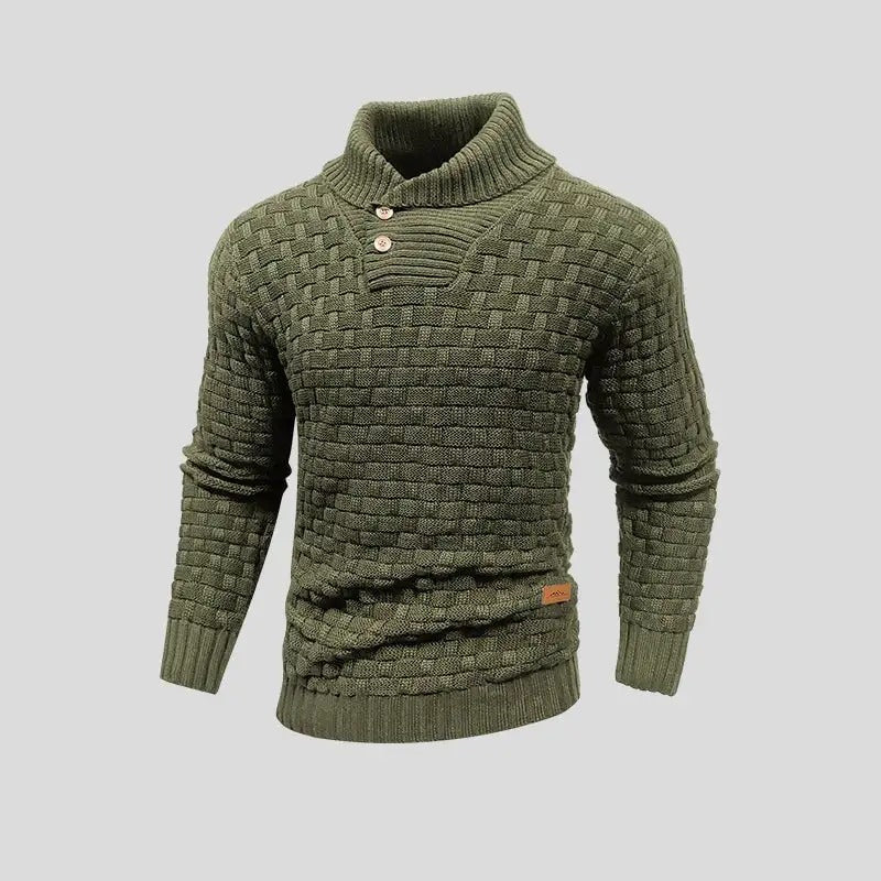 Eldon - Suéter formal de punto con botones para hombres
