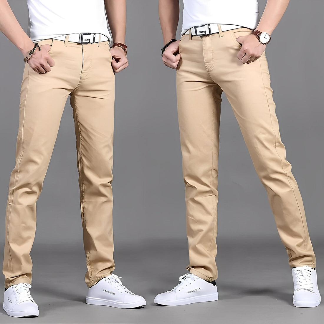 Russell - Pantalón chino ajustado informal para hombres