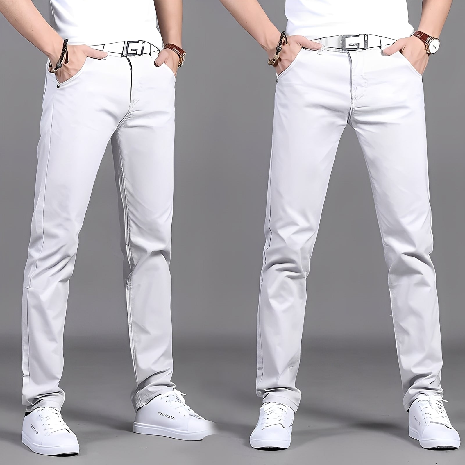 Russell - Pantalón chino ajustado informal para hombres