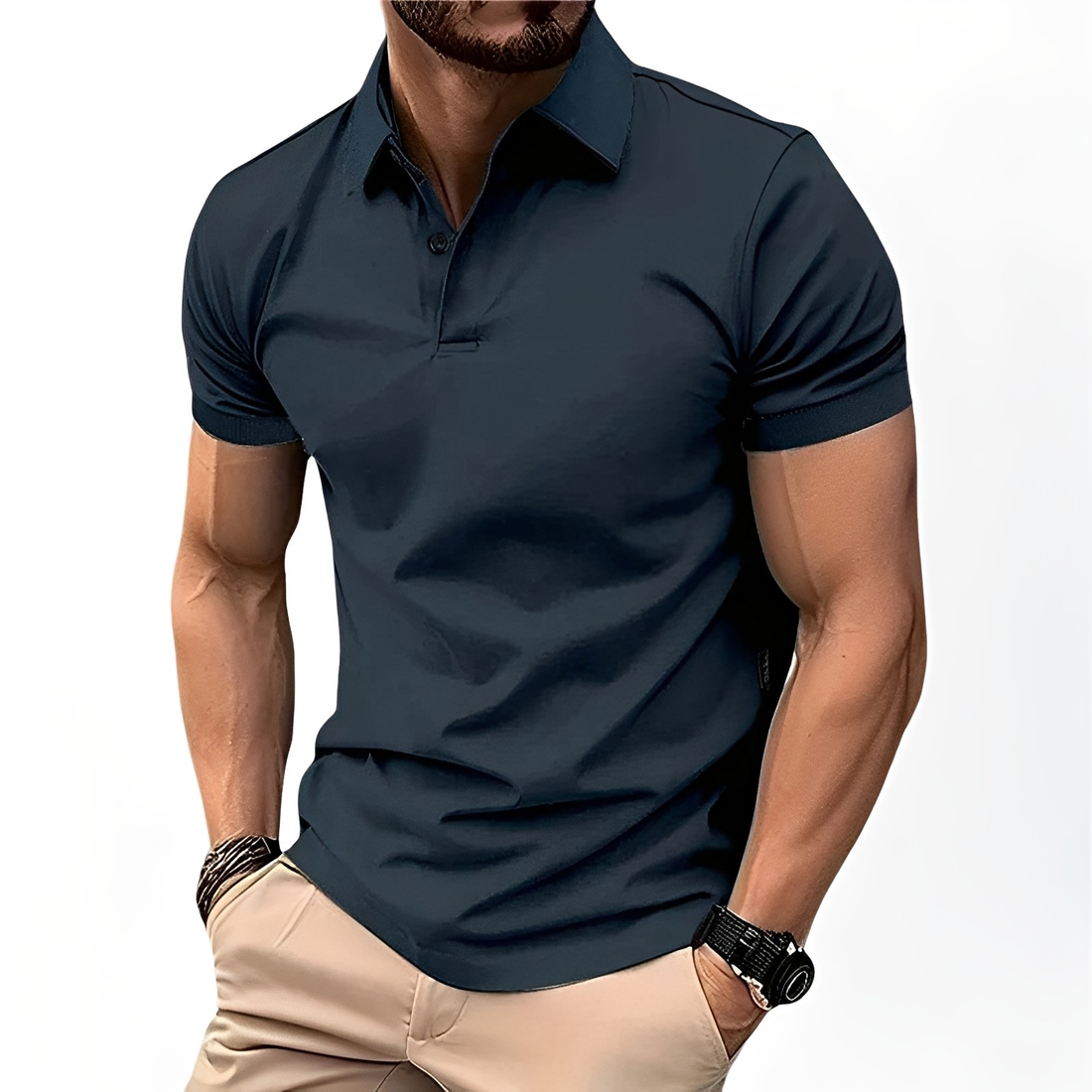Deacon - Polo cómodo de manga corta para hombres