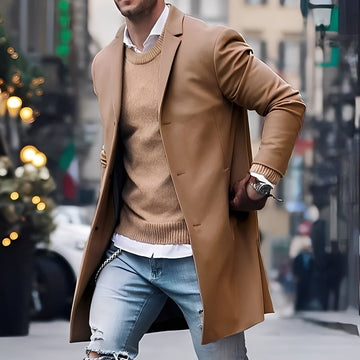 Landen - Abrigo de hombre con solapa elegante