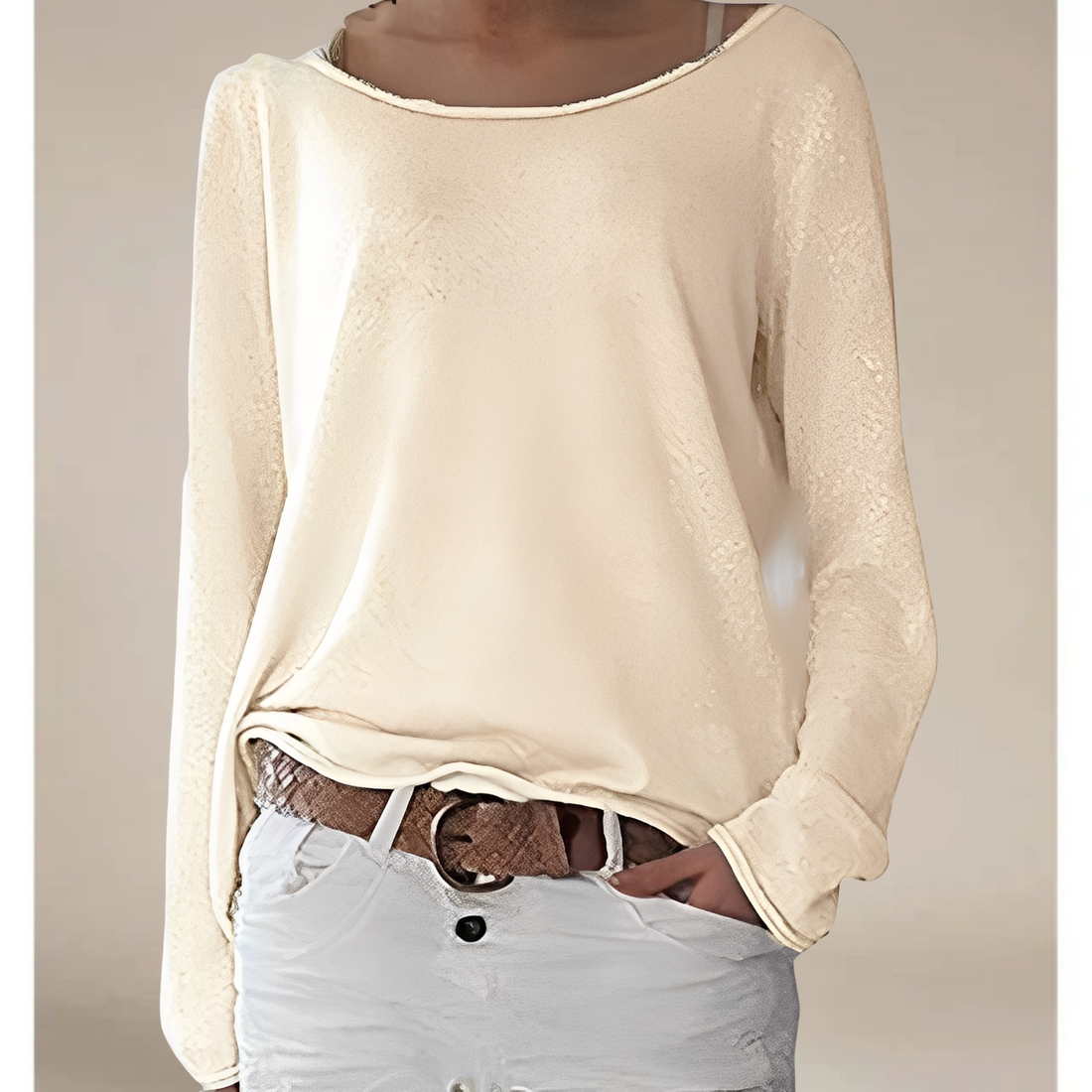 Alexa – Suéter ligero de punto con cuello redondo