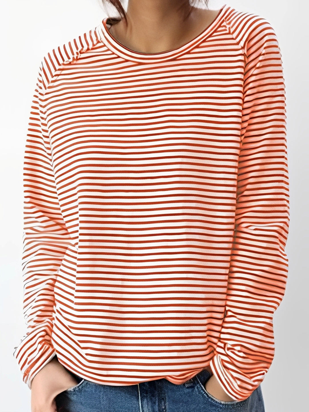 Hanna - Camisa casual de manga larga a rayas para mujeres