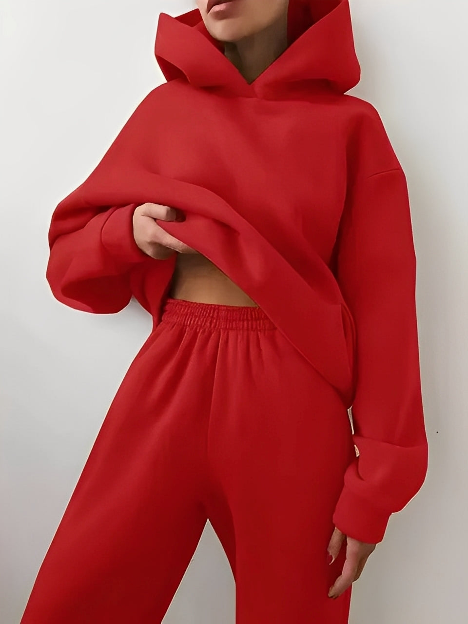 Adelia – Set de Sudadera de Color Sólido